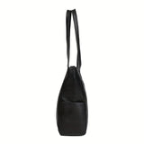 Large Capacity Tote Shoulder Bag, All-Match Zipper Storage Bag, Lightweight Simple Bag With Fixed Straps