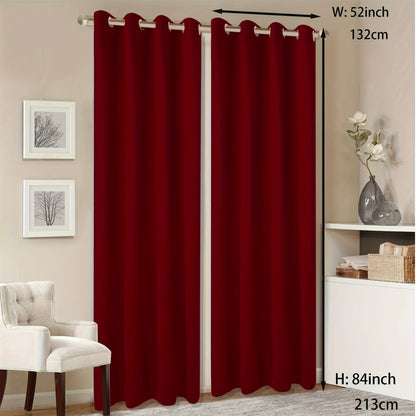 1 Panel Grommet Top Blackout Curtain Thermal Insulated Noise Reducing And Light Blocking Room Darkening Curtain For Living Room Bedroom Office Home Decor