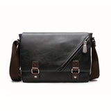 realaiot  Men's PU Leather Shoulder Bag Business Casual All-Match Envelope Bag