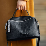 realaiot  Large Capacity Tote Bag, Simple Zipper Handbag, Women's Trendy Shoulder Bag For Work