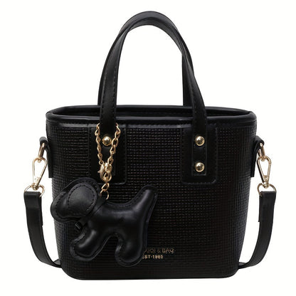 Retro Mini Handbag For Women, Colorblock Crossbody Bag, Trendy Textured Bucket Bag & Purse