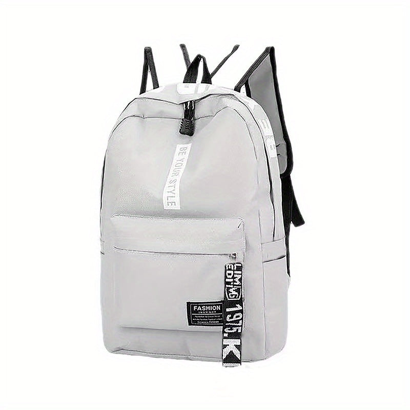 1pc 20L Large Capacity Campus Student Schoolbag,  High School Student Outdoor Travel Backpack, Fashion Letter Print Backpack With Letter Pattern Strap, Outdoor Travel Bag