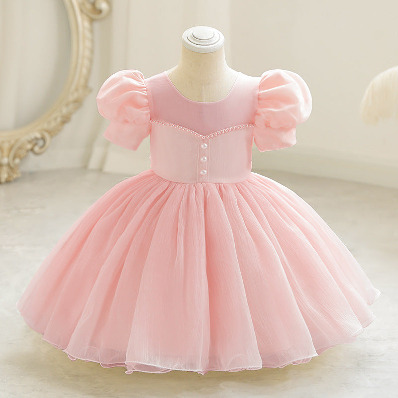 New Flower Girl Baby Girl Wedding Clothes Girl Princess Dress Stage Performance Dress Children Full-Year Dress