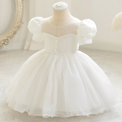 New Flower Girl Baby Girl Wedding Clothes Girl Princess Dress Stage Performance Dress Children Full-Year Dress