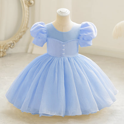 New Flower Girl Baby Girl Wedding Clothes Girl Princess Dress Stage Performance Dress Children Full-Year Dress