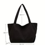 Large Capacity Nylon Tote Bag, Solid Color Simple Shoulder Bag, Women's Fashion Handbag For Commute, Shopping