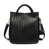 Women's Woven Tote Bag, Fashion Leather Crossbody Bag, Large Capacity Handbag For Commuter