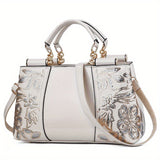Sequin Decor Handbag, Elegant PU Leather Crossbody Bag, Women's Top Handle Purse