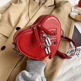 realaiot  Y2K Heart Crossbody Bag, Trendy Chain Shoulder Bag, Multi Zipper Decor Love Purse For Girls & Women