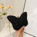 realaiot  Glitter Butterfly Shaped Crossbody Bag, Shiny Chain Shoulder Bag, Kawaii Y2K Purse For Women