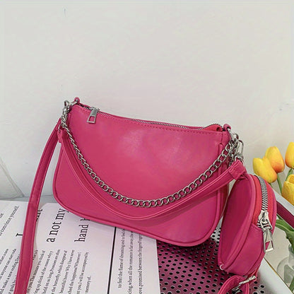 realaiot  Mini Crossbody Bag For Women, PU Leather Shoulder Bag, Simple And Fashionable Underarm Bag