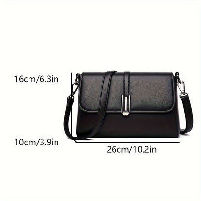 realaiot  Fashionable Black Square Shoulder Bag, All-Match Versatile Crossbody Wallet For Women