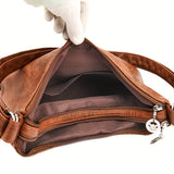 realaiot  Retro Style Shoulder Bag, Large Capacity Hobo Bag, Faux Leather Tote Bag For Women