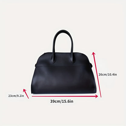 realaiot  Large Capacity Handbags, Simple Business Briefcase, Women's Leather Tote Bag For Work & Travel