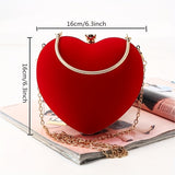 Mini Heart Shaped Evening Bag, Elegant Dinner Frame Bag, Women's Classic Clutch Purse & Handbag (16.0cmx16.0cm)