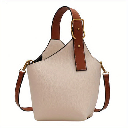 Vintage Bucket Bag For Women, Small Zipper Crossbody Bag, Fashion Faux Leather Handbags