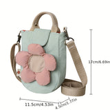 realaiot  Mini Kawaii Cute Cellphone Bag, Lovely Canvas Crossbody Bag, Casual Handbag, Shoulder Bag & Purse Wallet For Girls Women