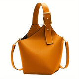 Vintage Bucket Bag For Women, Small Zipper Crossbody Bag, Fashion Faux Leather Handbags