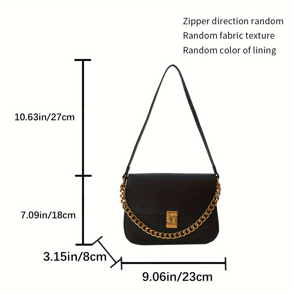 realaiot  Simple Shoulder Bag, Fashion Large Capacity Chain Shoulder Bag, Women's Outdoor Commuter Crossbody Bag