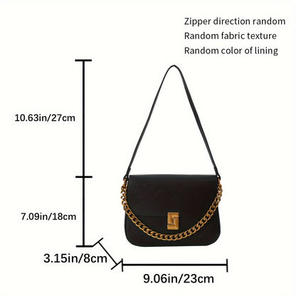 realaiot  Simple Shoulder Bag, Fashion Large Capacity Chain Shoulder Bag, Women's Outdoor Commuter Crossbody Bag