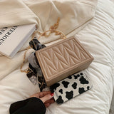 realaiot  Solid Color Square Shoulder Bag, PU Leather Versatile Handbag With Scarf Decor, Top Handle Portable Handbag