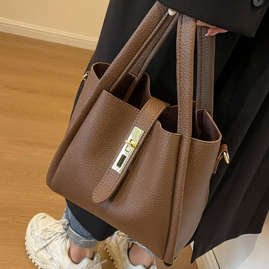 Fashion Vegan Crossbody Bag, Trendy Solid Color Shoulder Bag, Women's Casual Handbag & Purse