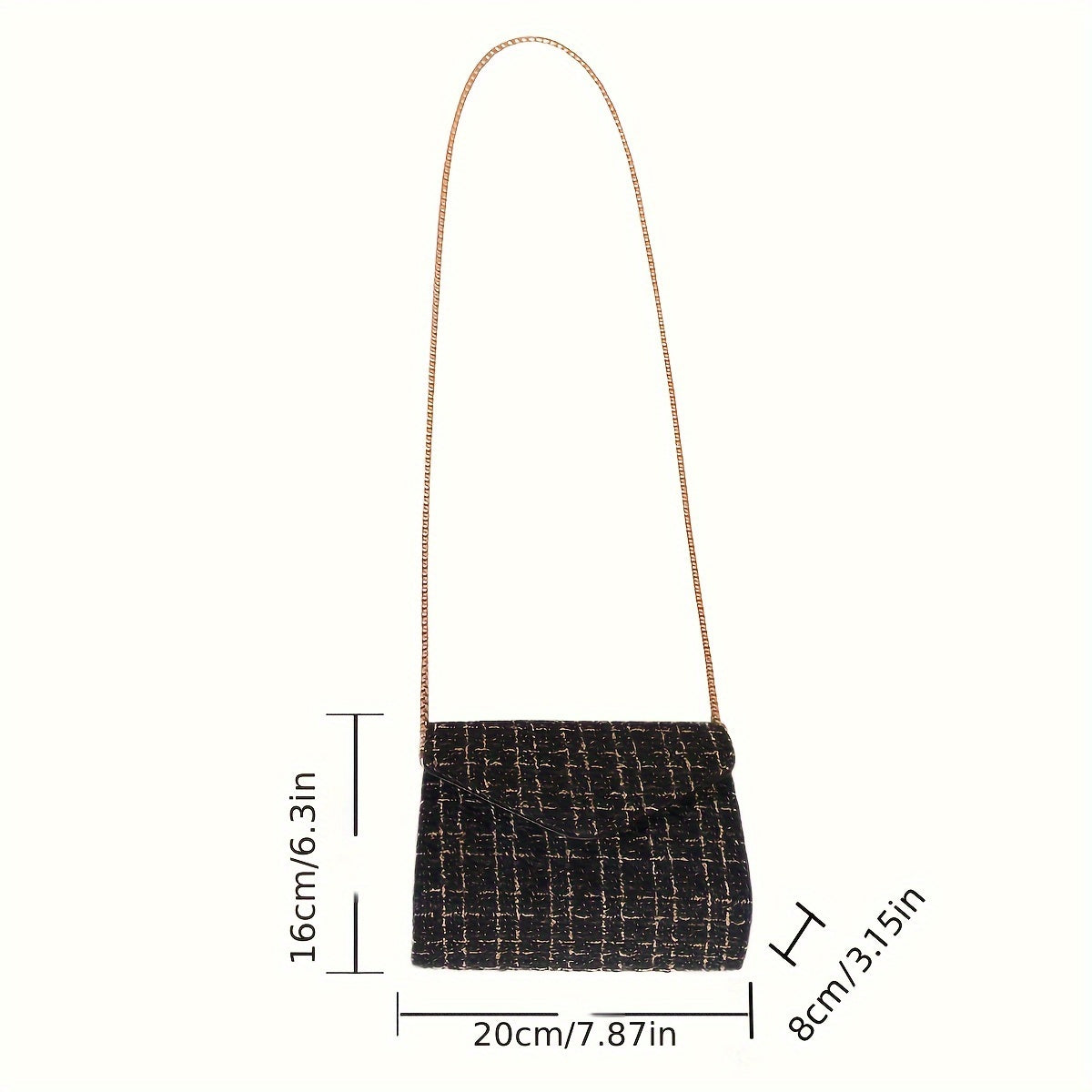 realaiot  Fashion Crossbody Bag, 2023 Plaid Pattern Mini Square Christmas Classic Small Bag, New Style Handbag