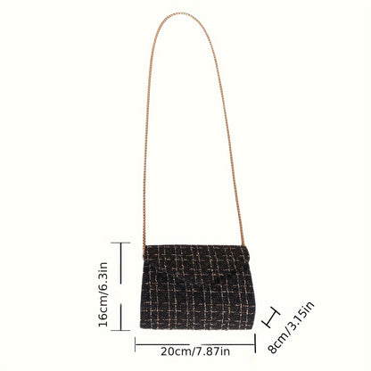 realaiot  Fashion Crossbody Bag, 2023 Plaid Pattern Mini Square Christmas Classic Small Bag, New Style Handbag