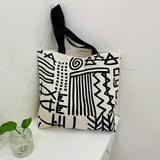 Single Shoulder Canvas Bag, Large Capacity Foldable Shopping Tote Bag With Zipper For Men Or Women