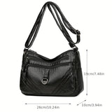 realaiot  Fashion PU Leather Crossbody Bag, Women's Multi Pockets Purses, Daily Shoulder Bag