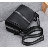 realaiot  Men's PU Leather Crossbody Fashion Large Capacity Shoulder Bag For Travel