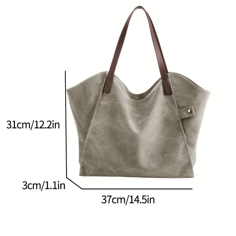 New Canvas Style Thickened Large Capacity Simple Men's Bag Shopping Bag Shoulder Bag