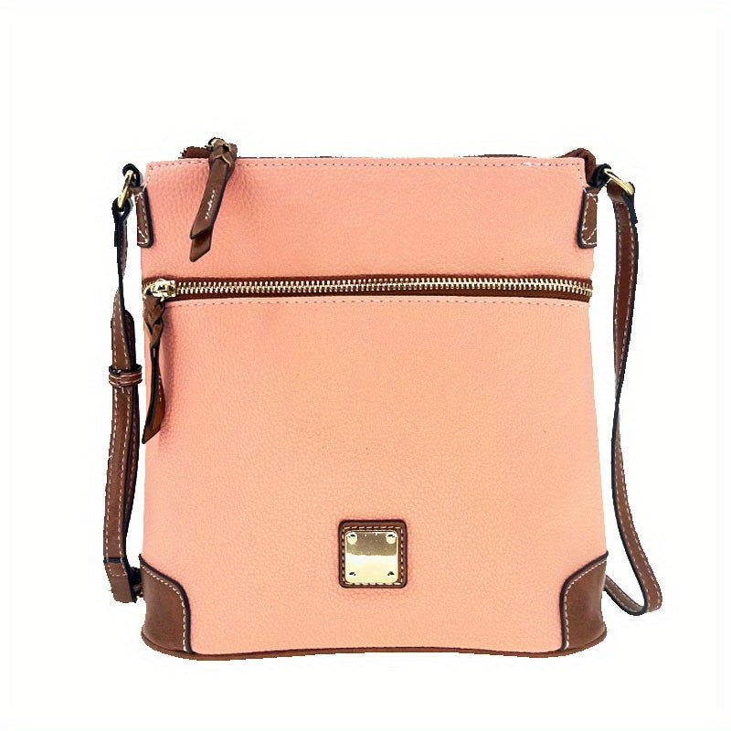 realaiot  Retro Style Crossbody Bag, Vegan Leather Square Purse, Fashion Shoulder Bag For Women