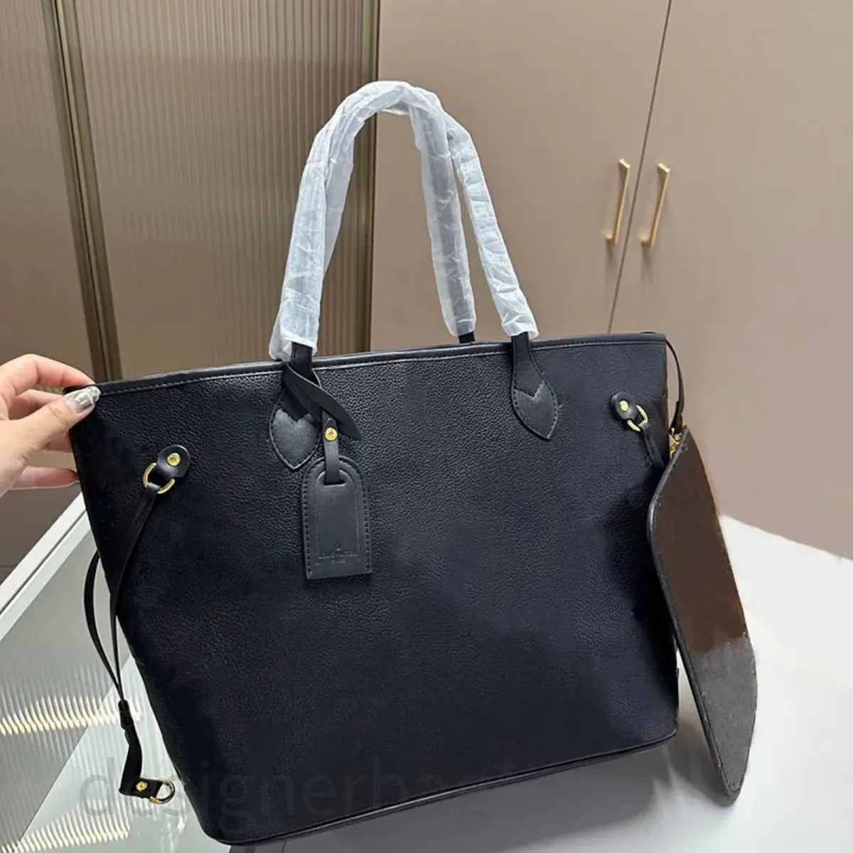 Large tote bag designer women totes shoulder bag classic genuine leather woman 3 sizes luxury handbag purse coffee Check large practical bag clutch wallet