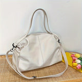 Casual Soft PU Leather Shoulder Bag, Classic Solid Color Hobo Bag, Vintage Crossbody Bag For Women