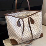realaiot Women's Vintage Pattern Tote Bag, Large Capacity Shoulder Bag, Stylish Bag For Work