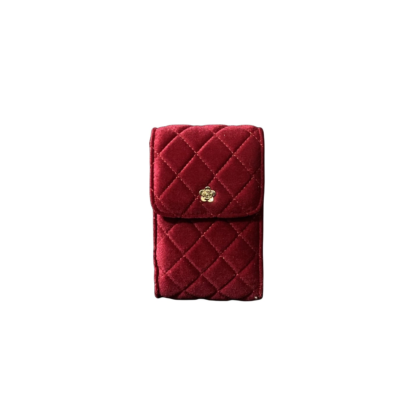 2pcs Velvet Crossbody Bag Set, Mini Argyle Quilted Mobile Phone Bag, Fashion Chain Shoulder Bag With Square Coin Purse