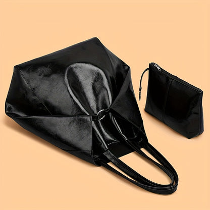 realaiot  Vintage Soft Tote Bag, Retro Shoulder Hobo Bag, Women's Fashion Handbag & Purse For Commute Work