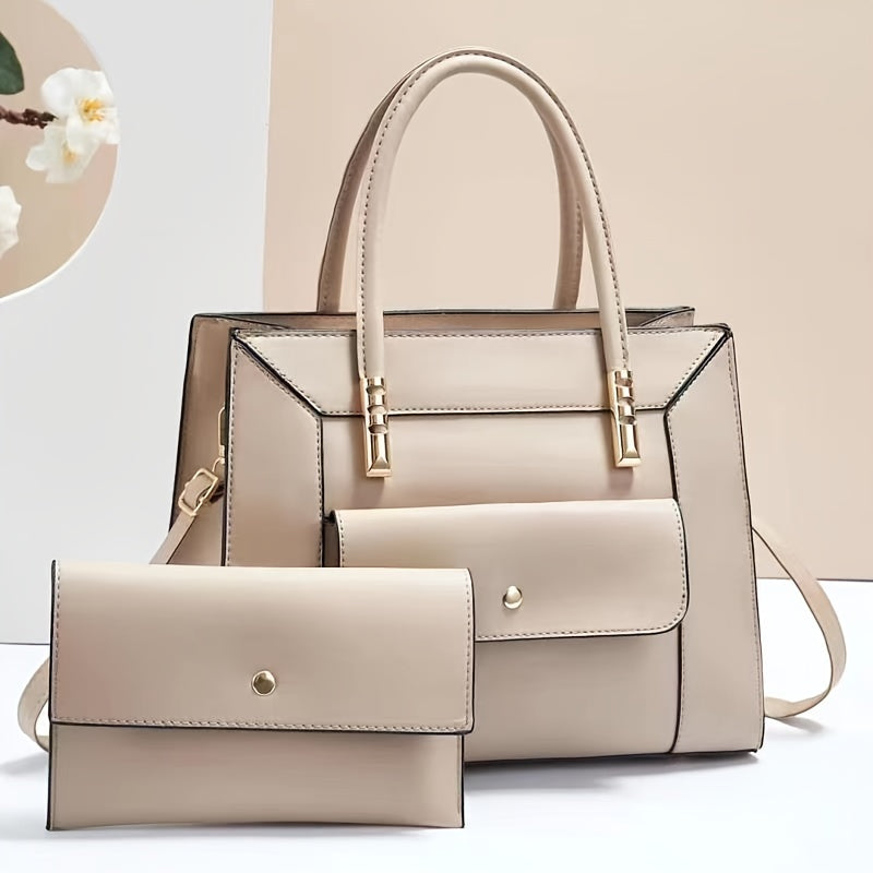 2pcs/set Fashion Top Handle Satchel, Trendy Crossbody Tote Bag, Women's Casual Handbag, Shoulder Bag & Clutch Purse