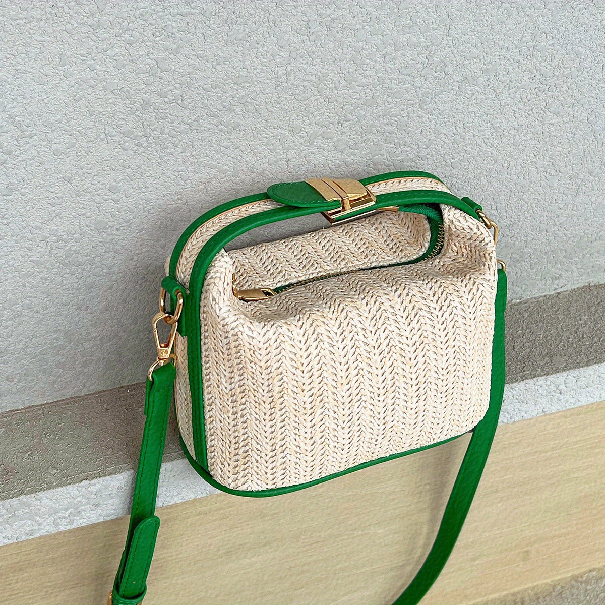 Stylish Straw Design Shoulder Bag, All-Match Satchel Bag, Casual Bag For Travel, Crossbody Bag