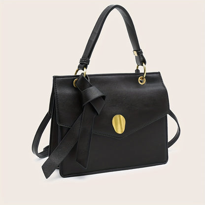 Trendy PU Leather Square Crossbody Bag, Solid Color Flap Shoulder Bag, Perfect Sling Bag For Daily Use