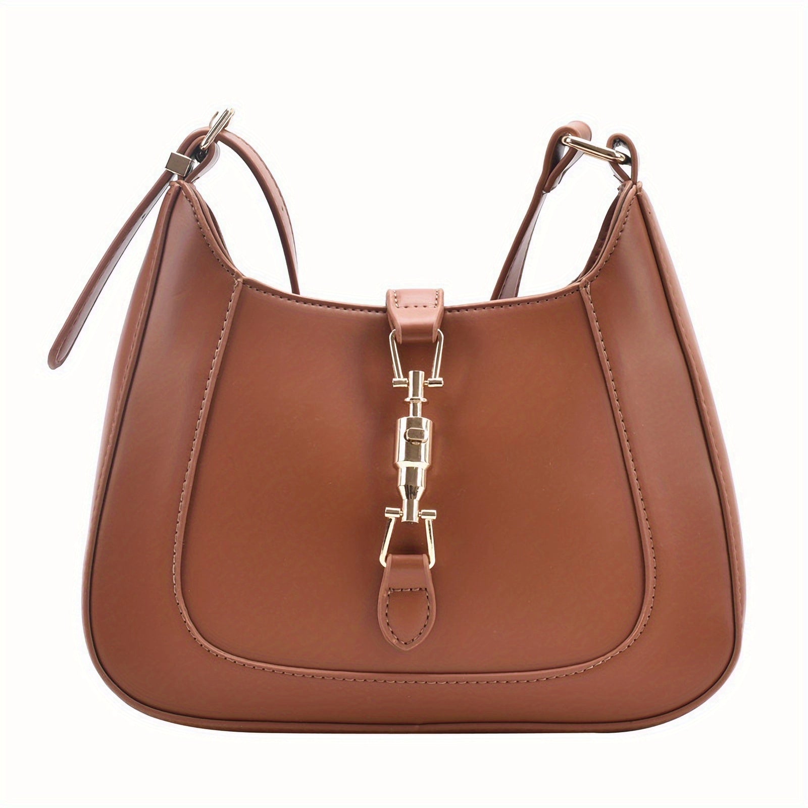 Minimalist Shoulder Bag, Solid Color Shoulder Bag, All-Match Zipper Underarm Bag For Women
