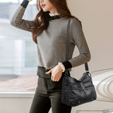 Solid Color Zipper Crossbody Bag, PU Leather Textured Bag, Classic Fashion Versatile Shoulder Bag