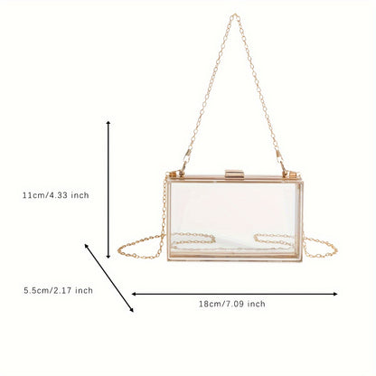 realaiot  Mini Transparent Evening Bag, Clear Acrylic Crossbody Bag, Women's Fashion Handbag & Phone Purse