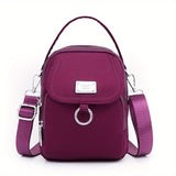 realaiot  Solid Color Zipper Crossbody Bag, All-Match Coin Purse, Women's Shoulder Bag For Shopping