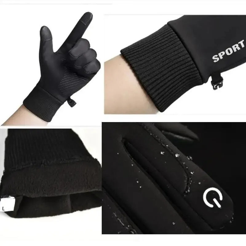 Thermal Ski Gloves - Waterproof, Touchscreen Compatible, Fleece Lined, Warm, and Breathable with Buckle Closure, Hand Washable, and Durable Polyester Woven Fabric for Outdoor Sports and Winter Activities