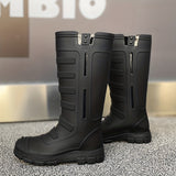 Men Rain Boots, Wear-resistant Waterproof Non-slip Knee High Rain Shoes For Outdoor Walking Fishing