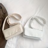 Minimalist Solid Color Square Shoulder Bag, Flap Crossbody Bag, Women's Simple Purse