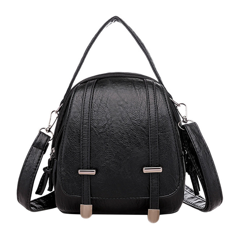 Retro Style Shoulder Bag, Women's Faux Leather Zipper Crossbody Bag With Adjustable Strap