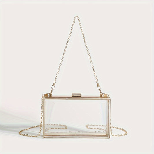 realaiot  Mini Transparent Evening Bag, Clear Acrylic Crossbody Bag, Women's Fashion Handbag & Phone Purse